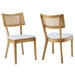 Caledonia Fabric Upholstered Wood Dining Chair Set of 2 - Natural White - MOD11804