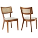 Caledonia Fabric Upholstered Wood Dining Chair Set of 2 - Walnut Beige - MOD11809