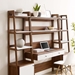 Bixby 3-Piece Wood Office Desk and Bookshelf - Walnut White - MOD11821