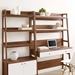 Bixby 2-Piece Wood Office Desk and Bookshelf with 2 Door Storage - Walnut White - MOD11835