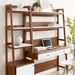 Bixby 2-Piece Wood Office Desk and Bookshelf - Walnut White - MOD11838