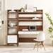 Bixby 2-Piece Wood Office Desk and Bookshelf - Walnut White - MOD11838