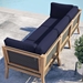 Clearwater Outdoor Patio Teak Wood Sofa - Gray Navy - MOD11939