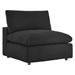 Commix Down Filled Overstuffed Boucle Fabric Armless Chair - Black - MOD11981