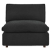 Commix Down Filled Overstuffed Boucle Fabric Armless Chair - Black - MOD11981