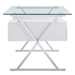 Sector 71" Glass Top Glass Office Desk - White - MOD12000