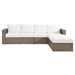 Convene Outdoor Patio Sectional Sofa and Ottoman Set - Cappuccino White - MOD12007