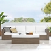 Convene Outdoor Patio Sectional Sofa and Ottoman Set - Cappuccino White - MOD12007