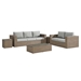Convene Outdoor Patio 5-Piece Furniture Set - Cappuccino Gray - MOD12012