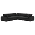 Commix Down Filled Overstuffed Boucle 5-Piece Sectional Sofa - Black