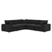 Commix Down Filled Overstuffed Boucle 5-Piece Sectional Sofa - Black - MOD12015