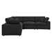 Commix Down Filled Overstuffed Boucle 5-Piece Sectional Sofa - Black - MOD12015