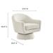 Astral Boucle Fabric Swivel Chair - Ivory - MOD12024