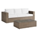 Convene Outdoor Patio 2-Piece Furniture Set - Cappuccino White - MOD12032