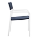 Raleigh Stackable Outdoor Patio Aluminum Dining Armchair - White Navy - MOD12050