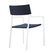 Raleigh Stackable Outdoor Patio Aluminum Dining Armchair - White Navy - MOD12050