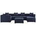 Saybrook Outdoor Patio Upholstered 7-Piece Sectional Sofa - Navy