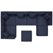 Saybrook Outdoor Patio Upholstered 7-Piece Sectional Sofa - Navy - MOD12052