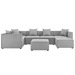 Saybrook Outdoor Patio Upholstered 7-Piece Sectional Sofa - Gray - MOD12053