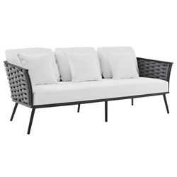 Stance Outdoor Patio Aluminum Sofa - Gray White 