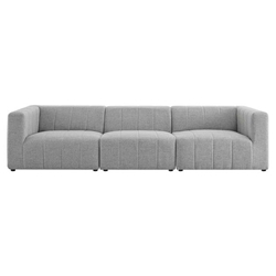 Bartlett Upholstered Fabric 3-Piece Sofa - Light Gray 