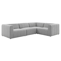 Bartlett Upholstered Fabric 4-Piece Sectional Sofa - Light Gray 