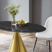 Tupelo 48" Oval Artificial Marble Dining Table - Gold Black - MOD12070
