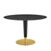 Zinque 47" Artificial Marble Dining Table - Gold Black
