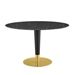Zinque 47" Artificial Marble Dining Table - Gold Black - MOD12079