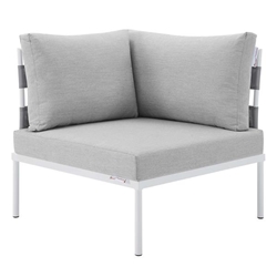 Harmony Sunbrella® Outdoor Patio Aluminum Corner Chair - Gray Gray 