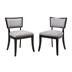 Pristine Upholstered Fabric Dining Chairs - Set of 2 - Light Gray