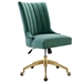 Empower Channel Tufted Performance Velvet Office Chair - Gold Teal - MOD12142