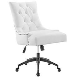 Regent Tufted Vegan Leather Office Chair - Black White 