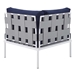 Harmony Sunbrella® Outdoor Patio Aluminum Corner Chair - Gray Navy - MOD12148