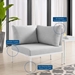 Harmony Sunbrella® Outdoor Patio All Mesh Corner Chair - White Gray - MOD12154