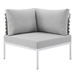 Harmony Sunbrella® Basket Weave Outdoor Patio Aluminum Corner Chair - Tan Gray - MOD12156
