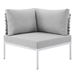 Harmony Sunbrella® Basket Weave Outdoor Patio Aluminum Corner Chair - Taupe Gray - MOD12158