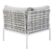 Harmony Sunbrella® Basket Weave Outdoor Patio Aluminum Corner Chair - Taupe Gray - MOD12158