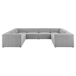 Bartlett Upholstered Fabric 8-Piece Sectional Sofa - Light Gray 