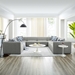 Bartlett Upholstered Fabric 8-Piece Sectional Sofa - Light Gray - MOD12160