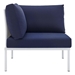 Harmony Sunbrella® Outdoor Patio All Mesh Corner Chair - White Navy - MOD12164