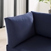 Harmony Sunbrella® Outdoor Patio All Mesh Corner Chair - White Navy - MOD12164