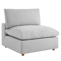 Commix Down Filled Overstuffed Armless Chair - Light Gray 