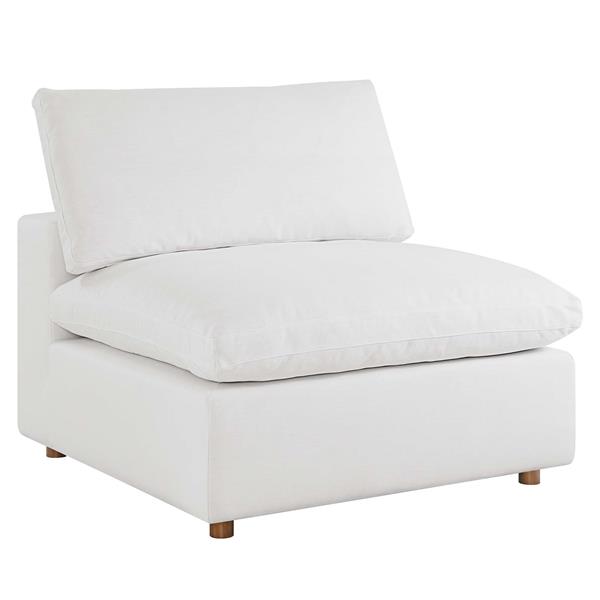 Commix Down Filled Overstuffed Armless Chair - Pure White 
