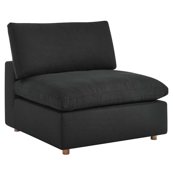 Commix Down Filled Overstuffed Armless Chair - Black 