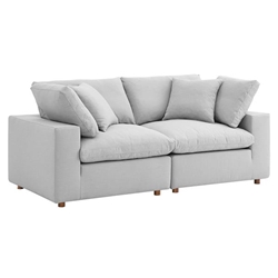 Commix Down Filled Overstuffed 2 Piece Sectional Sofa Set - Light Gray 