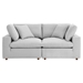 Commix Down Filled Overstuffed 2 Piece Sectional Sofa Set - Light Gray - MOD12188