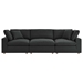 Commix Down Filled Overstuffed 3 Piece Sectional Sofa Set - Black - MOD12190