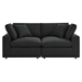 Commix Down Filled Overstuffed 2 Piece Sectional Sofa Set - Black - MOD12196