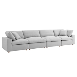 Commix Down Filled Overstuffed 4 Piece Sectional Sofa Set - Light Gray - Style A 